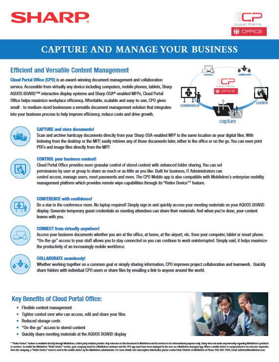 sharp, Cloud Portal Office, Digital Imaging Solutions